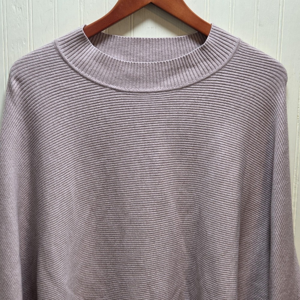 ZESICA Womens XXL Mauve Ribbed Batwing Sleeve Oversized Crew Neck Knit‎ Sweater